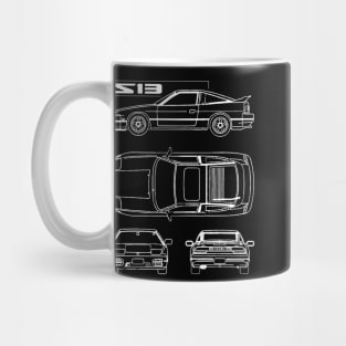 rpS13 type x AERO LINE ART DRIFTING schematic blueprint drawing jdm Mug